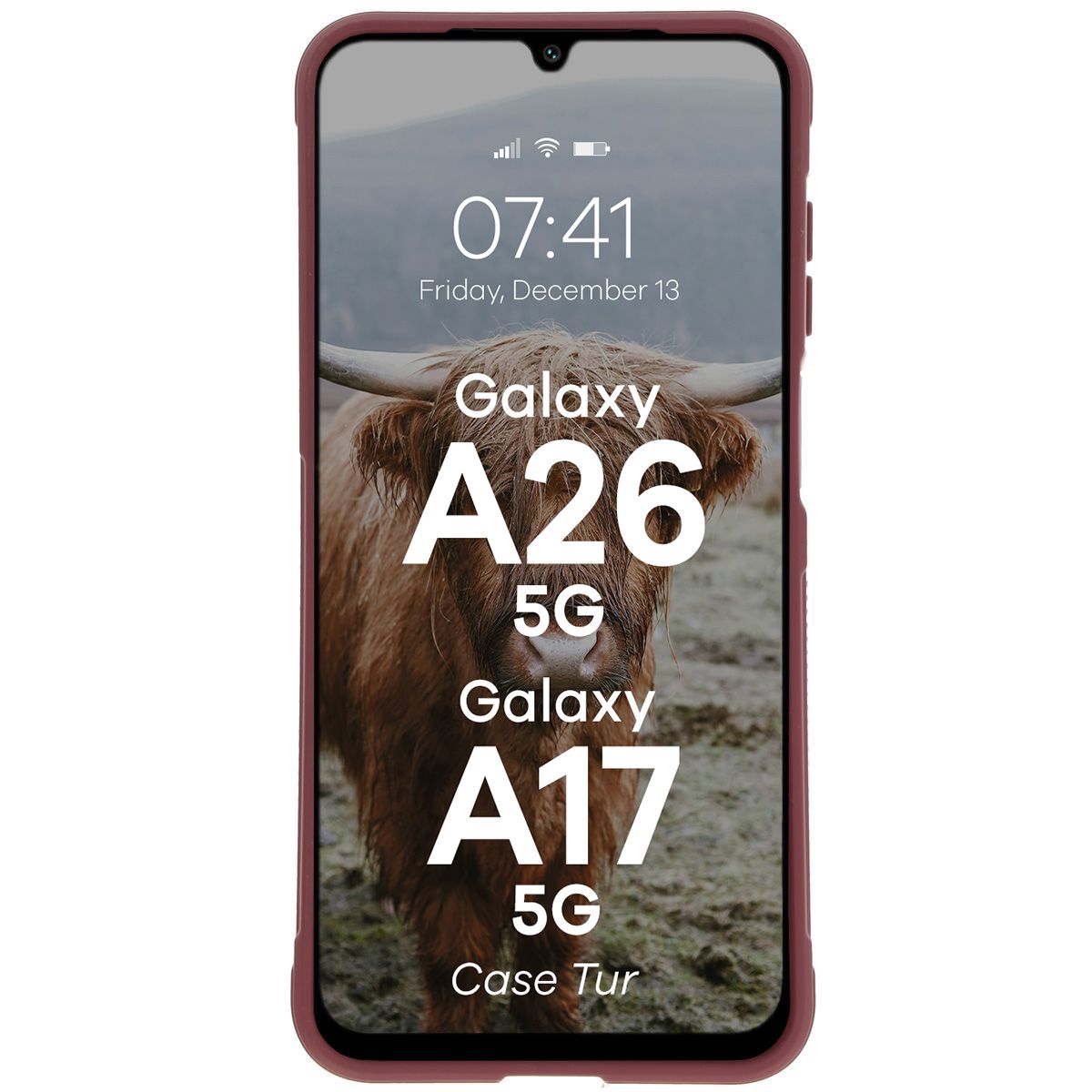 Robuste Handyhülle für Galaxy A26 5G, Bizon Case Tur, Burgunderrot