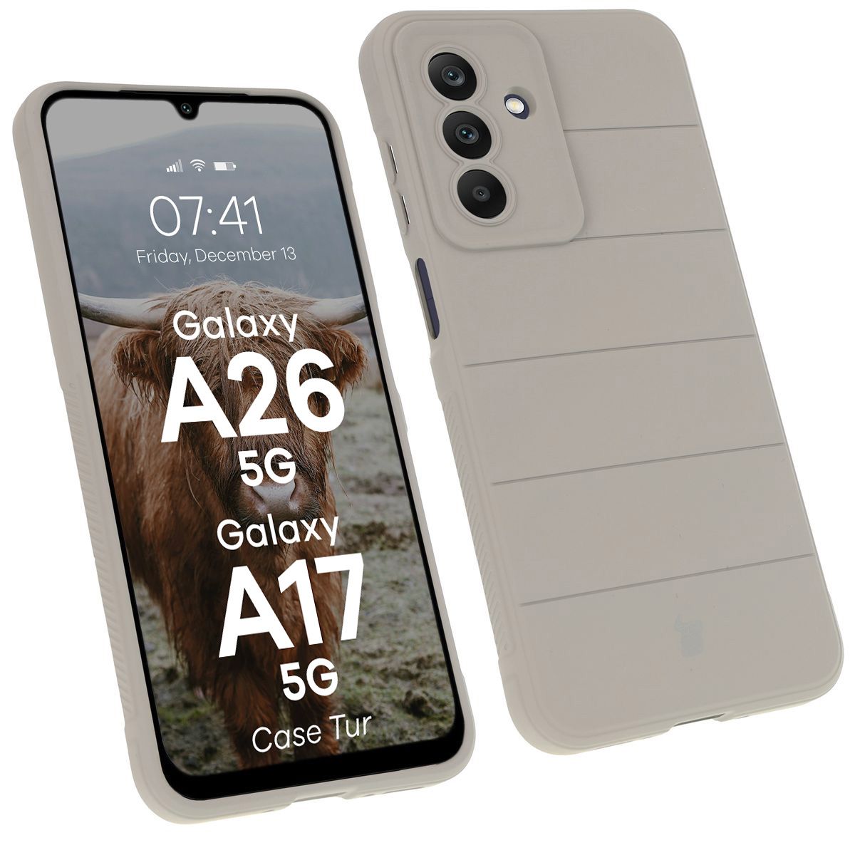 Robuste Handyhülle für Galaxy A26 5G, Bizon Case Tur, Hellgrau