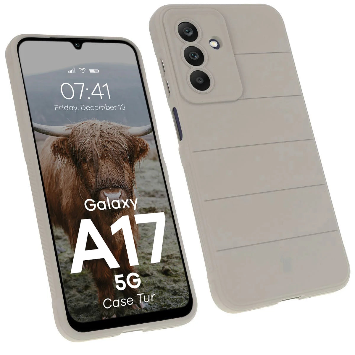 Robuste Handyhülle für Galaxy A17 5G, Bizon Case Tur, Hellgrau