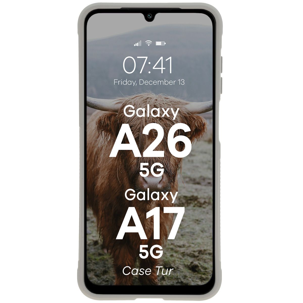 Robuste Handyhülle für Galaxy A26 5G, Bizon Case Tur, Hellgrau