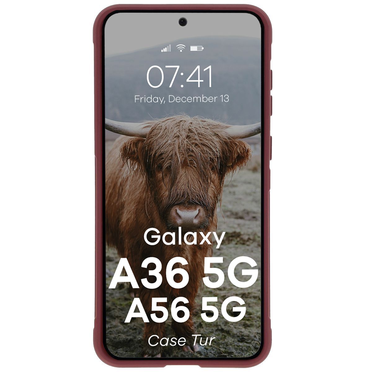 Robuste Handyhülle für Galaxy A36 5G / Galaxy A56 5G, Bizon Case Tur, Burgunderrot