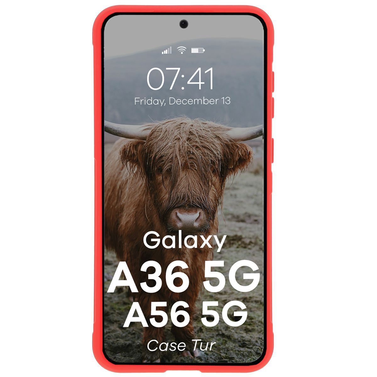 Robuste Handyhülle für Galaxy A36 5G / Galaxy A56 5G, Bizon Case Tur, Rot