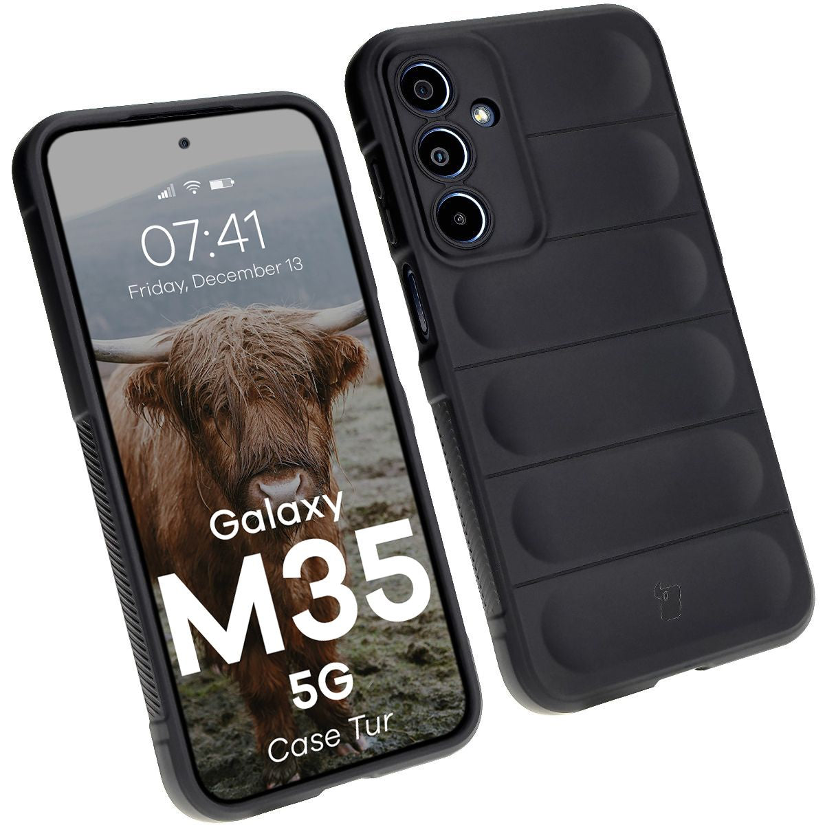Robuste Handyhülle für Galaxy M35 5G, Bizon Case Tur, Schwarz