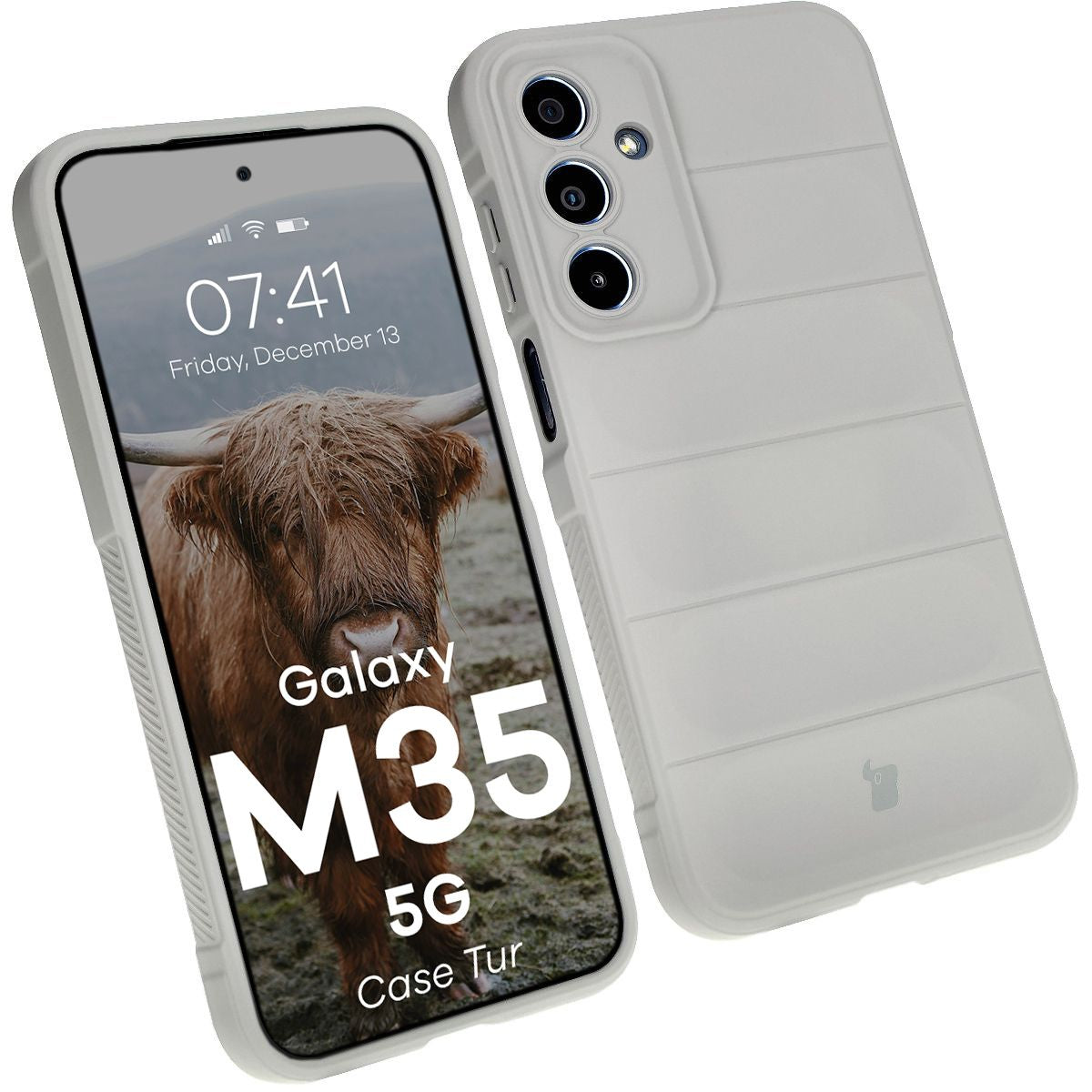 Robuste Handyhülle für Galaxy M35 5G, Bizon Case Tur, Hellgrau