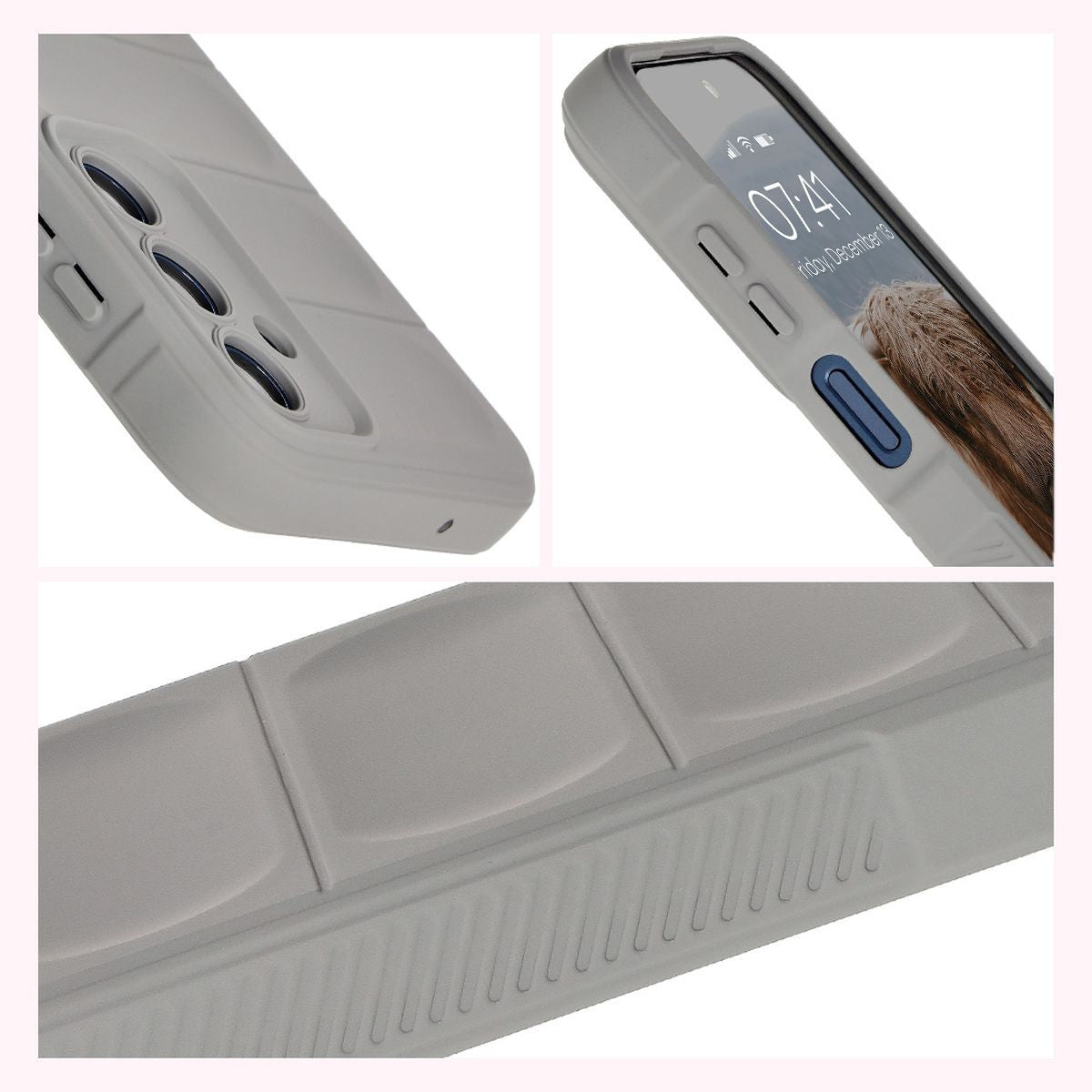 Robuste Handyhülle für Galaxy M35 5G, Bizon Case Tur, Hellgrau