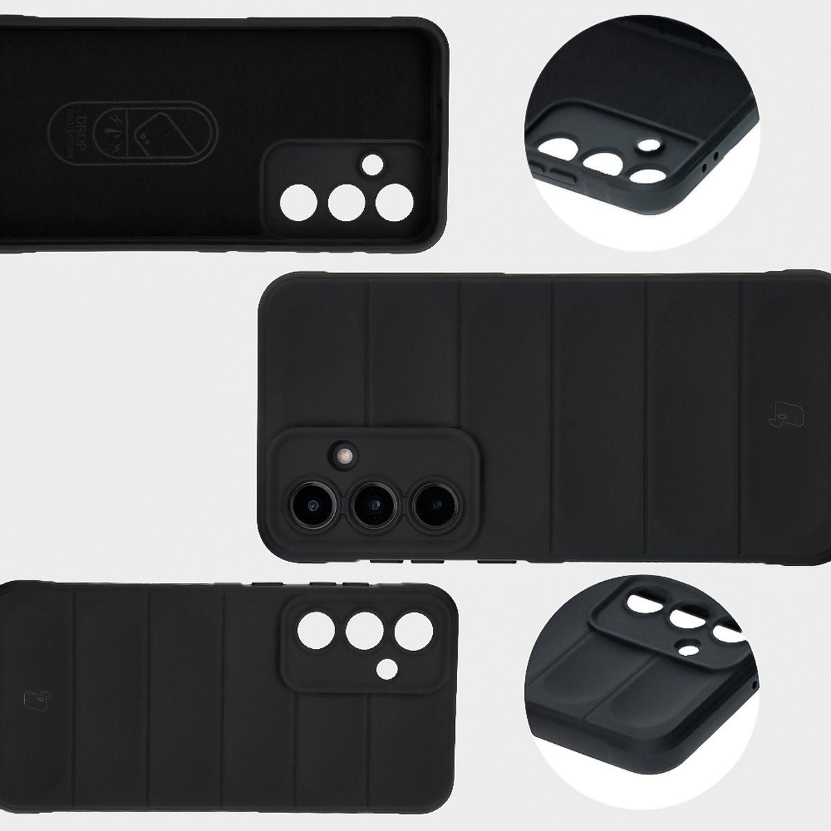 Robuste Handyhülle für Galaxy S24 FE, Bizon Case Tur, Schwarz