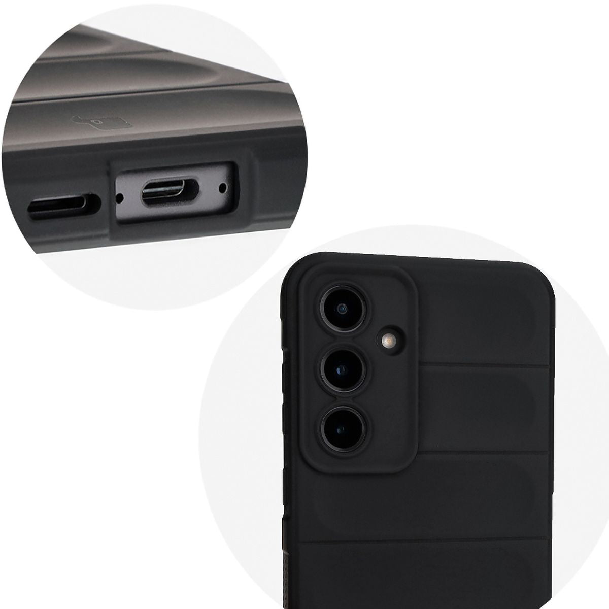 Robuste Handyhülle für Galaxy S24 FE, Bizon Case Tur, Schwarz