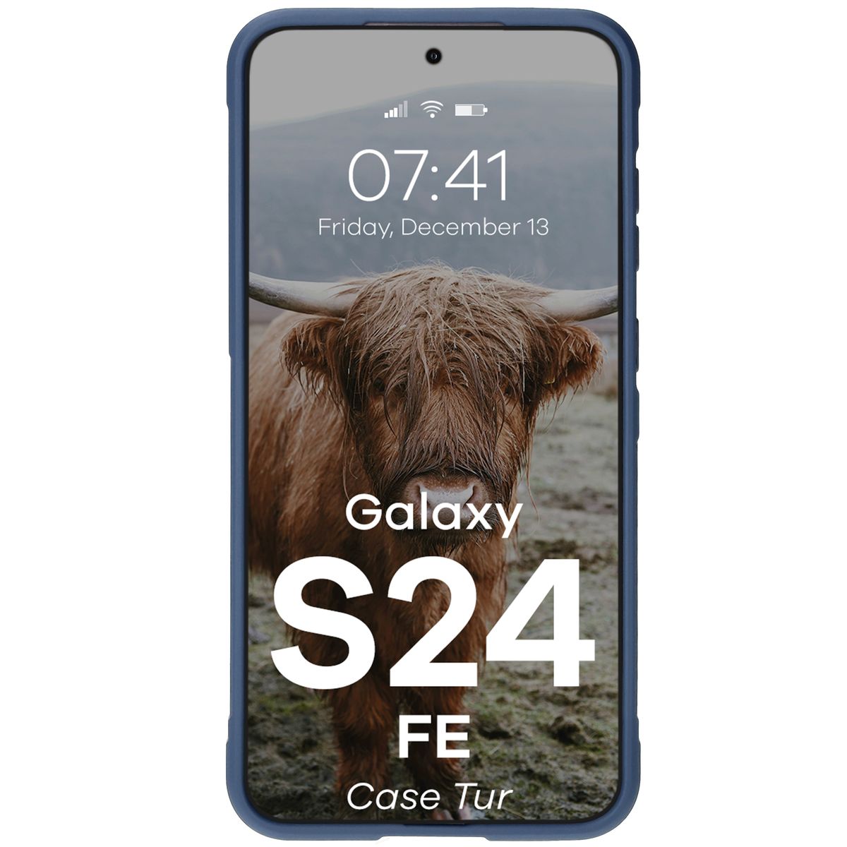 Robuste Handyhülle für Galaxy S24 FE, Bizon Case Tur, Dunkelblau
