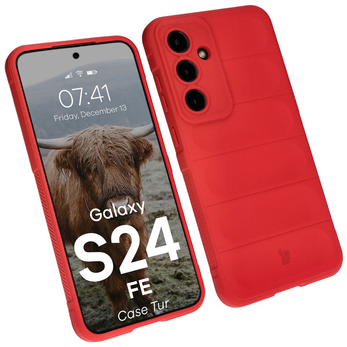 Robuste Handyhülle für Galaxy S24 FE, Bizon Case Tur, Rot