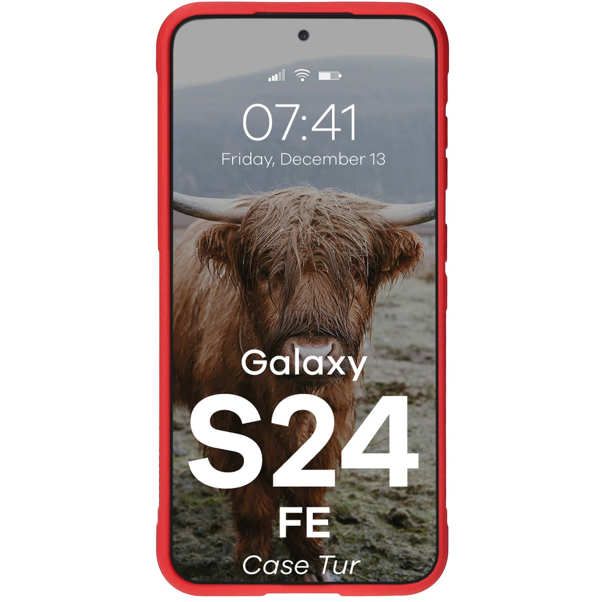 Robuste Handyhülle für Galaxy S24 FE, Bizon Case Tur, Rot