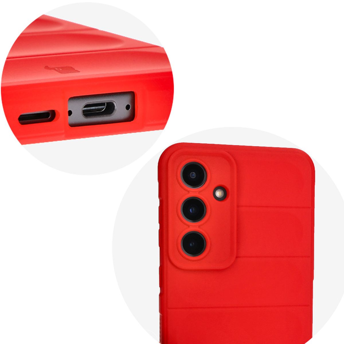 Robuste Handyhülle für Galaxy S24 FE, Bizon Case Tur, Rot