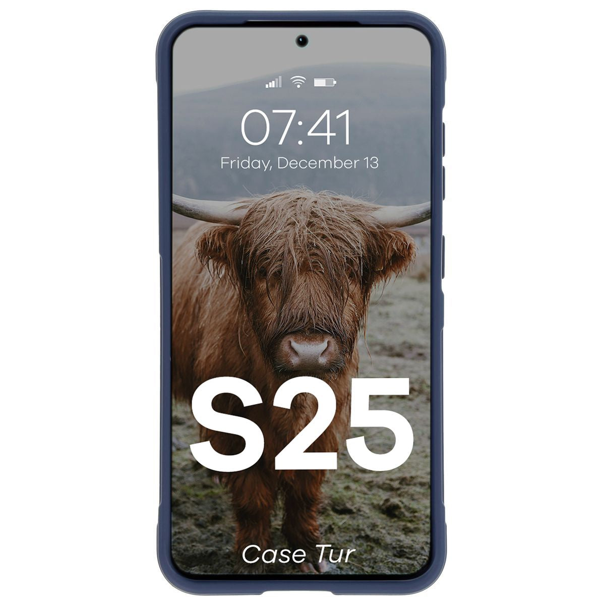Robuste Handyhülle für Galaxy S25, Bizon Case Tur, Dunkelblau