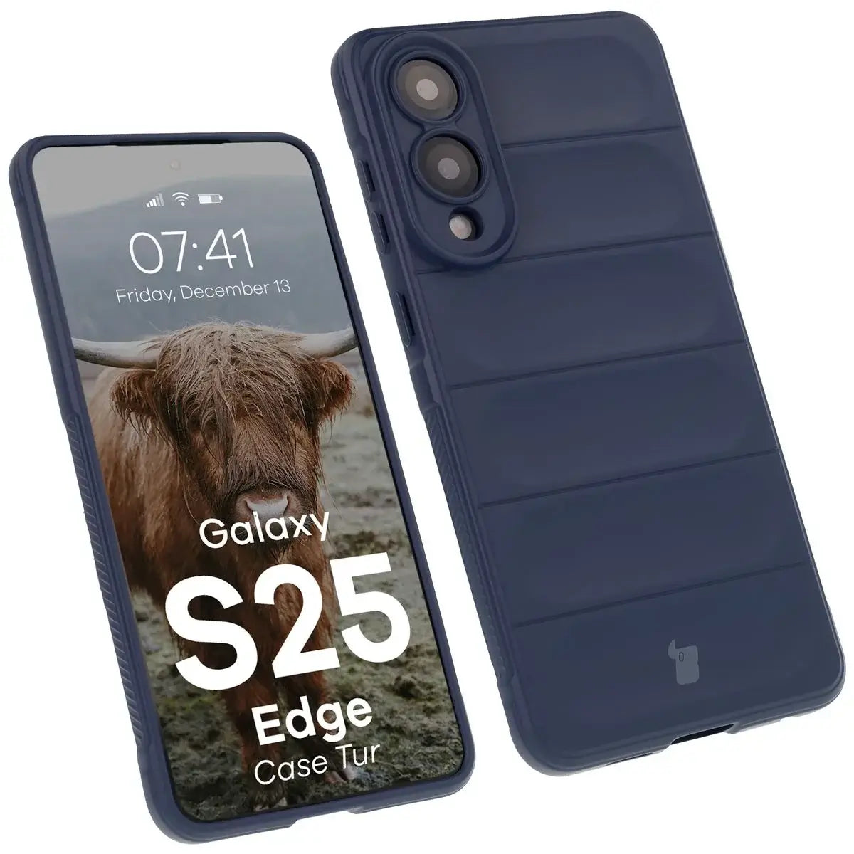 Robuste Handyhülle für Galaxy S25 Edge, Bizon Case Tur, Dunkelblau