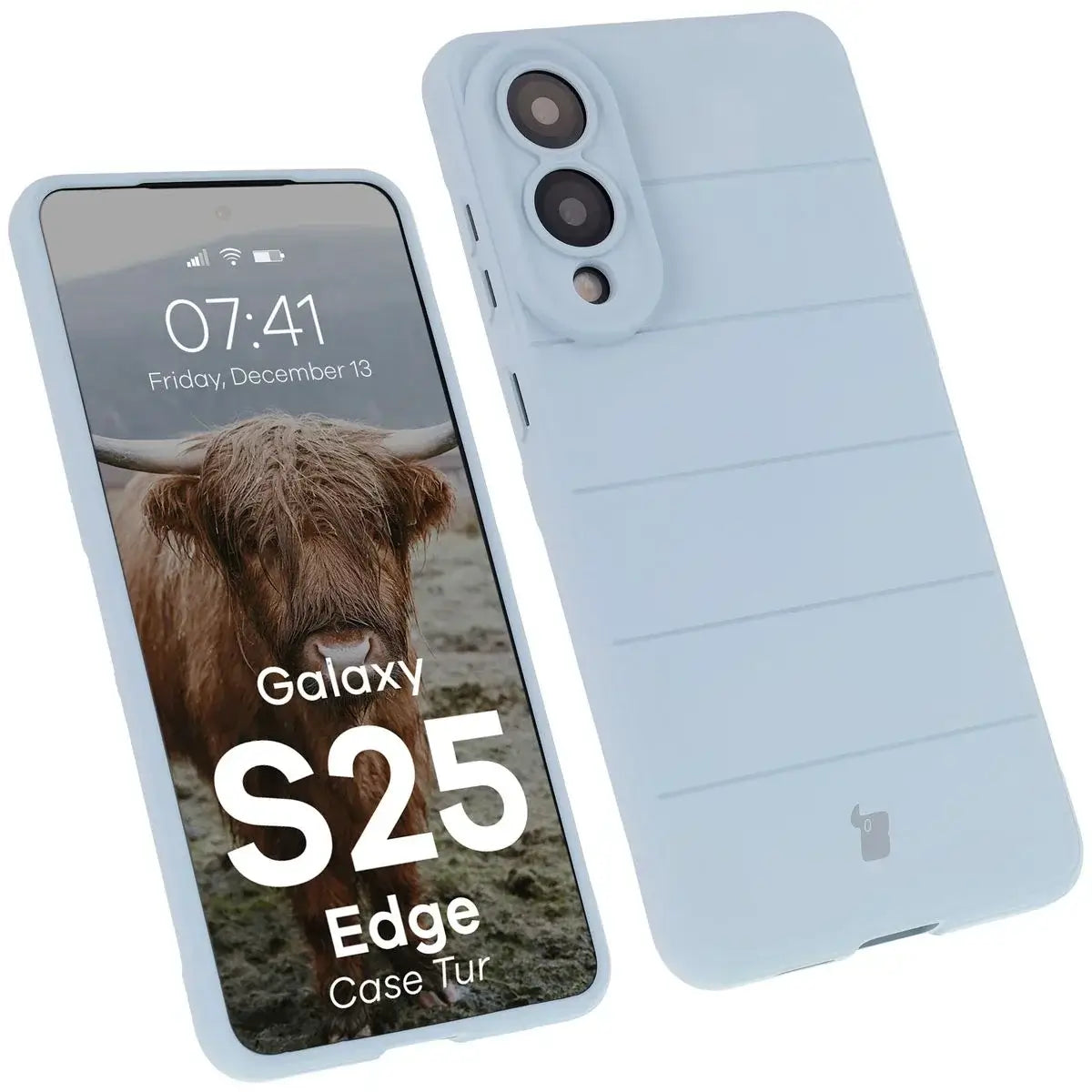 Robuste Handyhülle für Galaxy S25 Edge, Bizon Case Tur, Hellblau