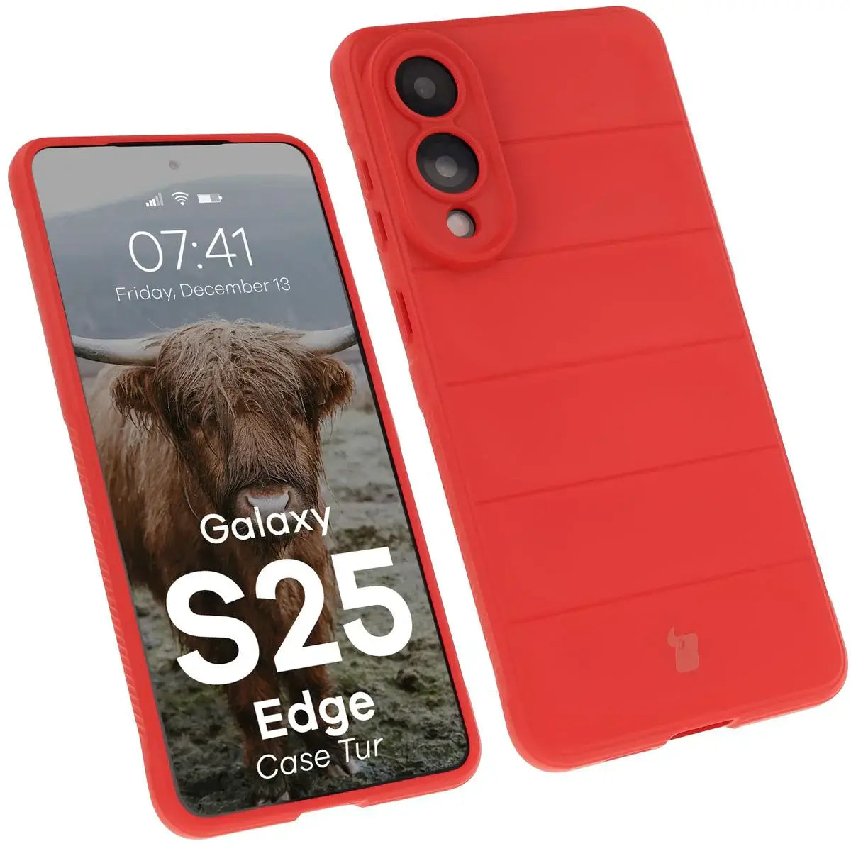 Robuste Handyhülle für Galaxy S25 Edge, Bizon Case Tur, Rot