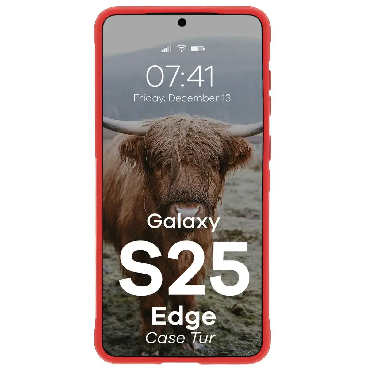 Robuste Handyhülle für Galaxy S25 Edge, Bizon Case Tur, Rot