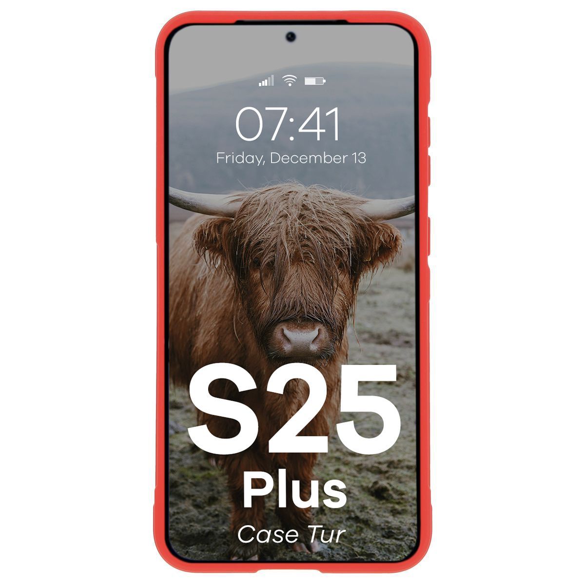 Robuste Handyhülle für Galaxy S25 Plus, Bizon Case Tur, Rot