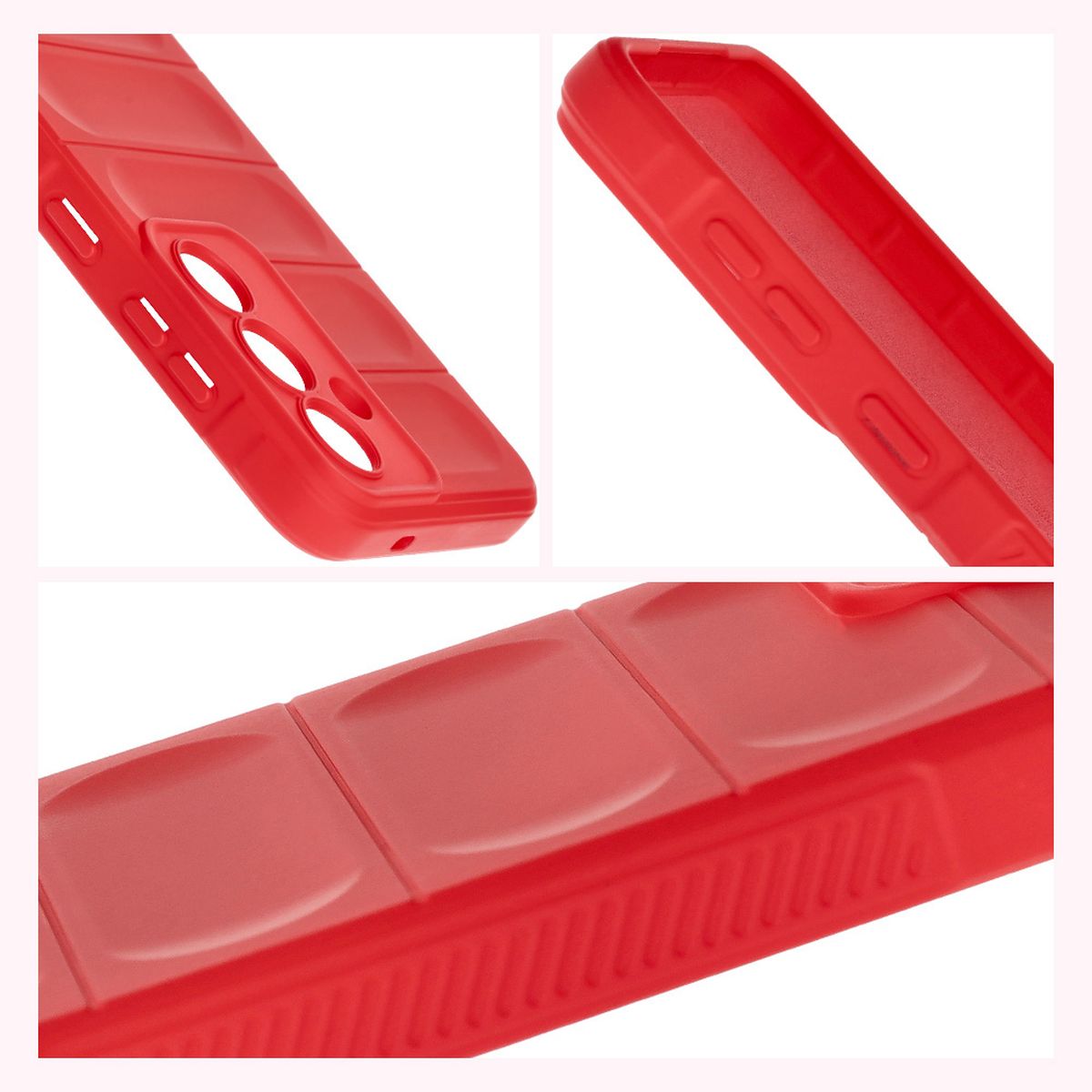 Robuste Handyhülle für Galaxy S25, Bizon Case Tur, Rot