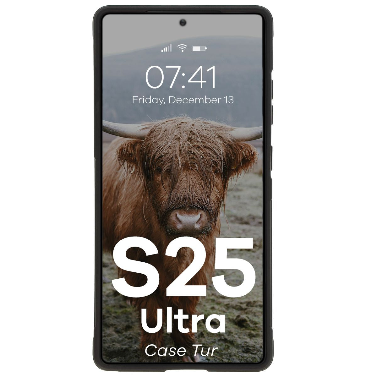 Robuste Handyhülle für Galaxy S25 Ultra, Bizon Case Tur, Schwarz