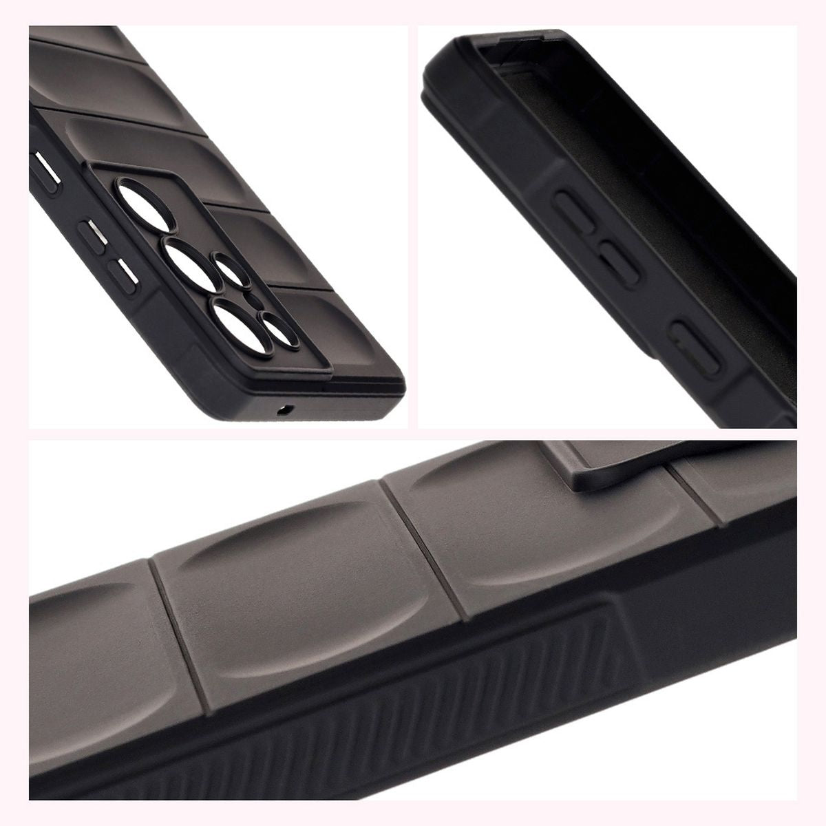Robuste Handyhülle für Galaxy S25 Ultra, Bizon Case Tur, Schwarz