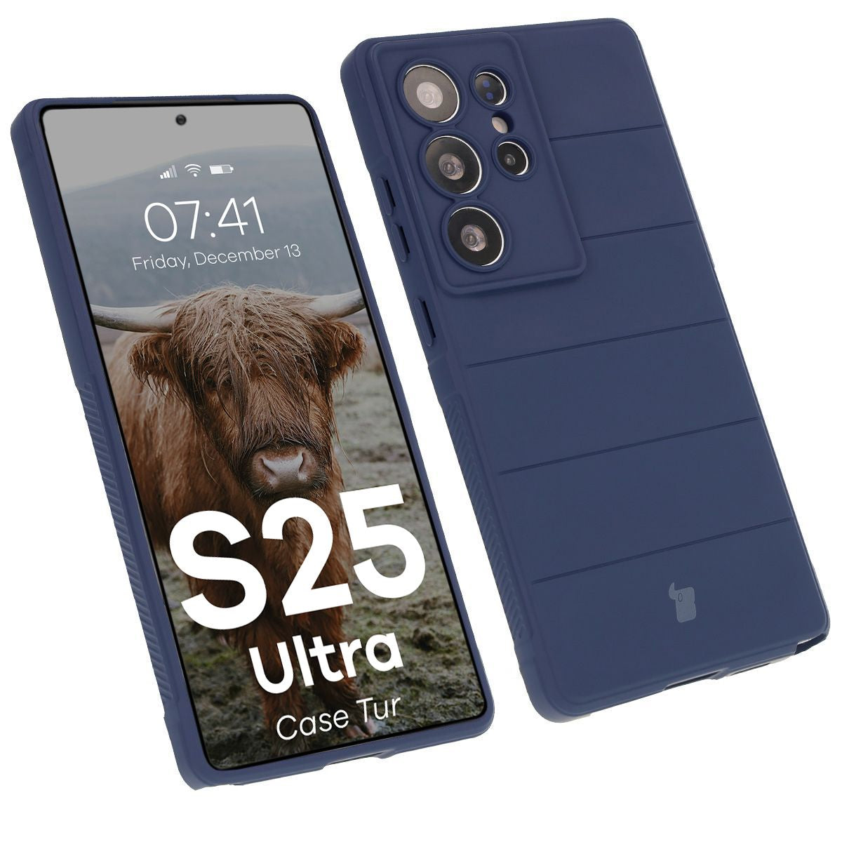 Robuste Handyhülle für Galaxy S25 Ultra, Bizon Case Tur, Dunkelblau