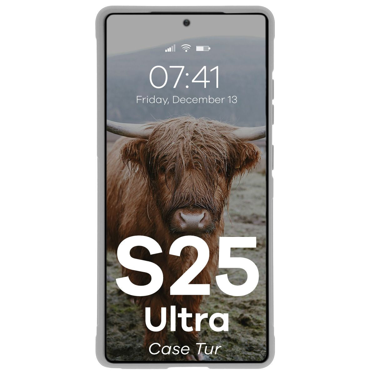 Robuste Handyhülle für Galaxy S25 Ultra, Bizon Case Tur, Hellgrau