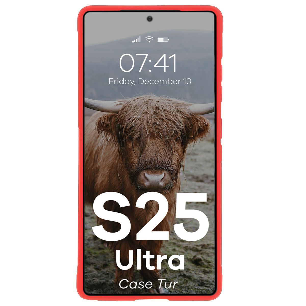 Robuste Handyhülle für Galaxy S25 Ultra, Bizon Case Tur, Rot