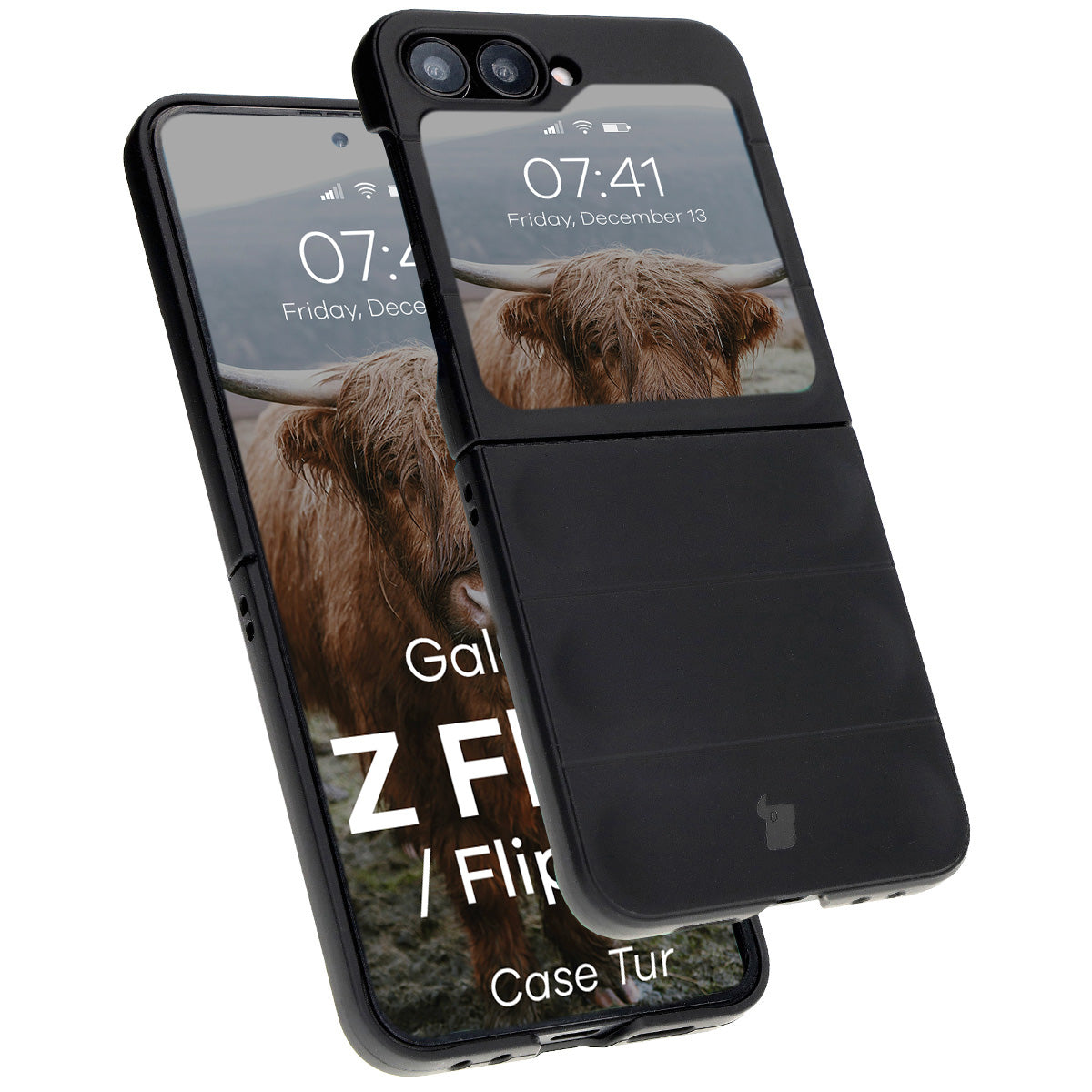 Robuste Handyhülle für Galaxy Z Flip7 FE / Z Flip6, Bizon Case Tur, Schwarz
