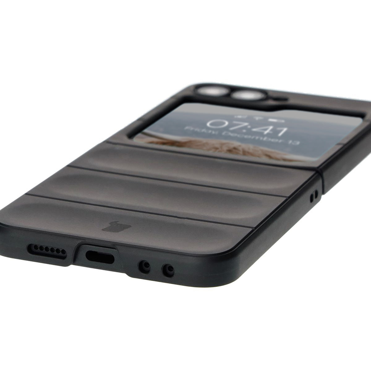 Robuste Handyhülle für Galaxy Z Flip7 FE / Z Flip6, Bizon Case Tur, Schwarz