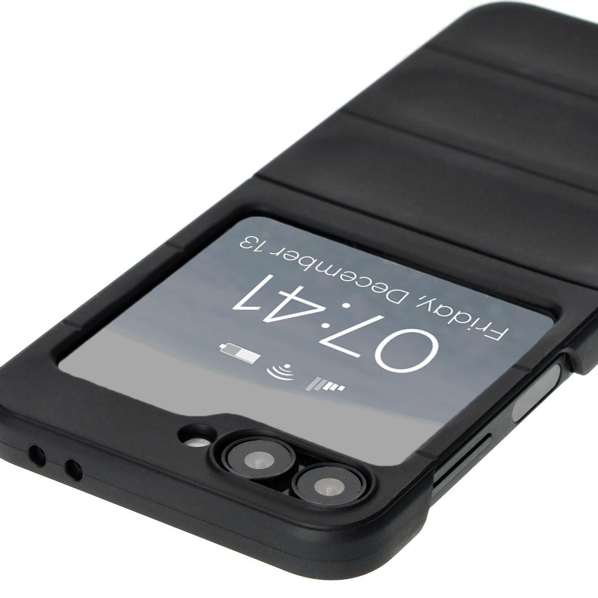Robuste Handyhülle für Galaxy Z Flip7 FE / Z Flip6, Bizon Case Tur, Schwarz