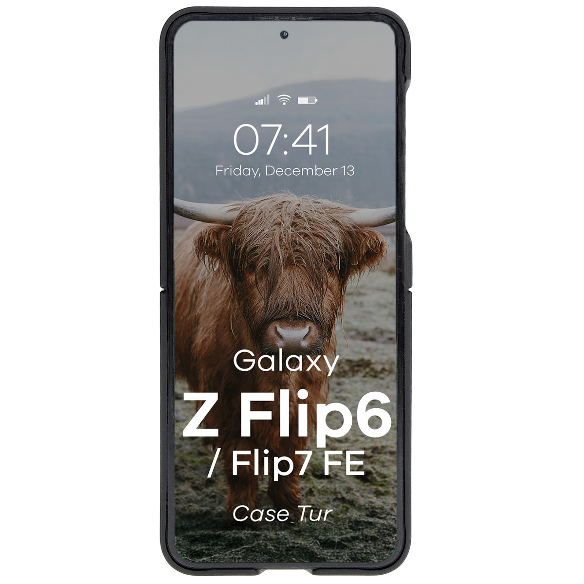 Robuste Handyhülle für Galaxy Z Flip7 FE / Z Flip6, Bizon Case Tur, Schwarz