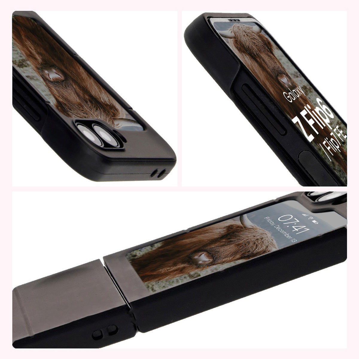 Robuste Handyhülle für Galaxy Z Flip7 FE / Z Flip6, Bizon Case Tur, Schwarz