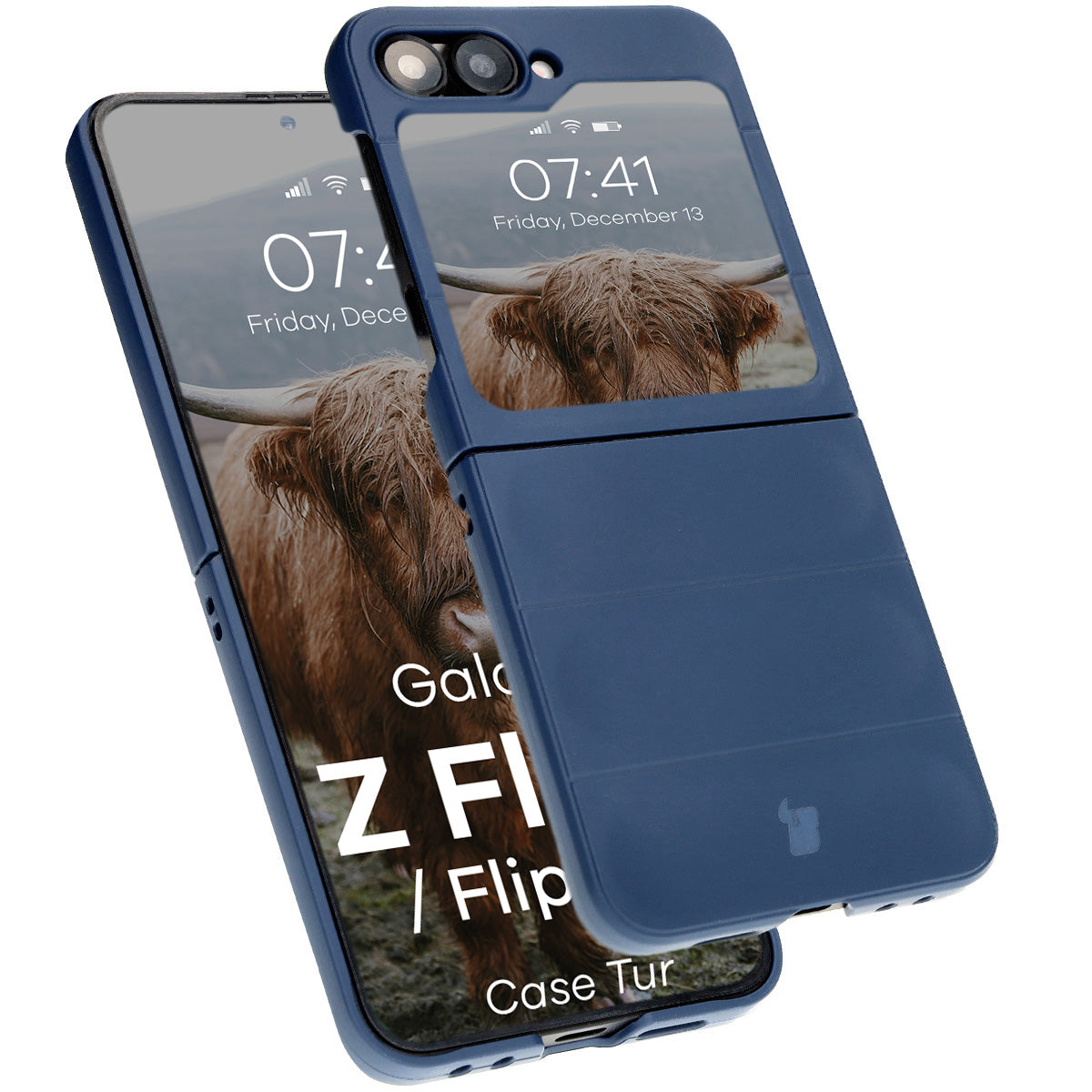Robuste Handyhülle für Galaxy Z Flip7 FE / Z Flip6, Bizon Case Tur, Dunkelblau