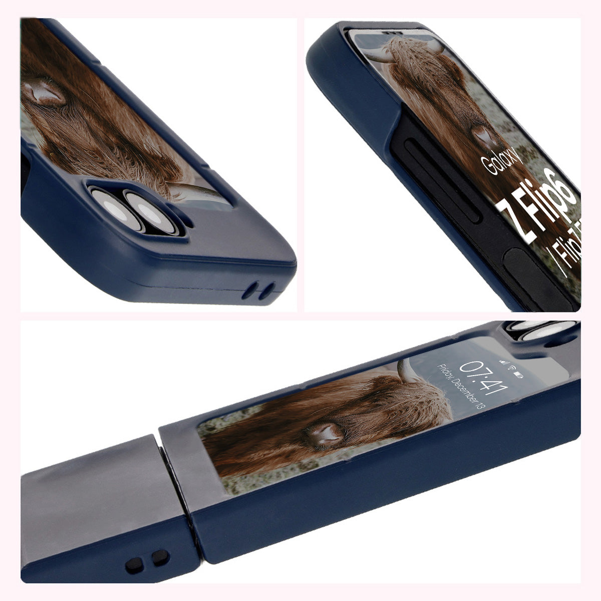 Robuste Handyhülle für Galaxy Z Flip7 FE / Z Flip6, Bizon Case Tur, Dunkelblau