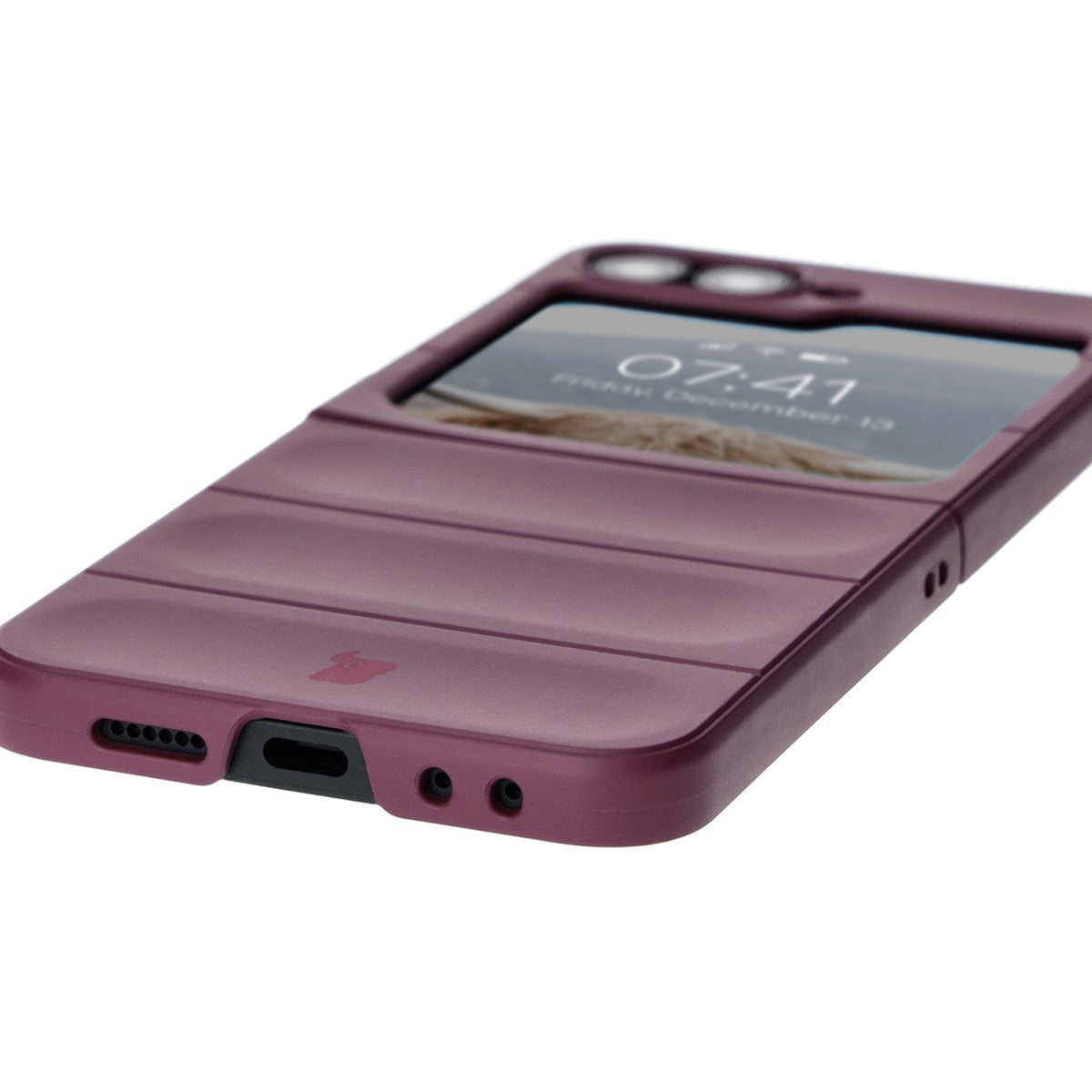 Robuste Handyhülle für Galaxy Z Flip7 FE / Z Flip6, Bizon Case Tur, Burgunderrot