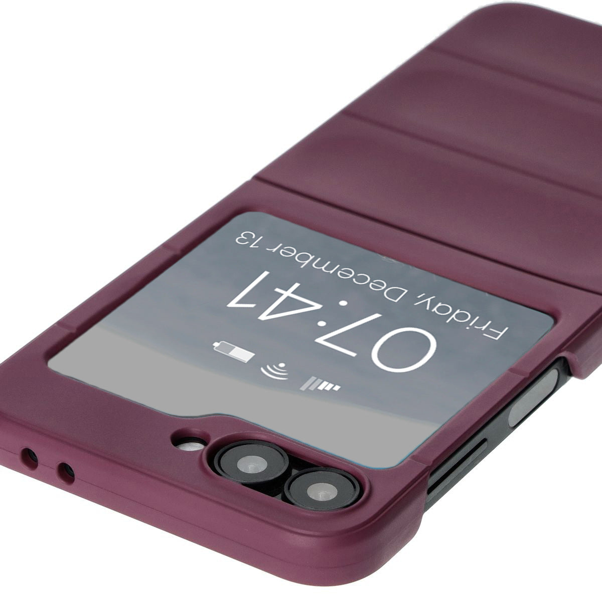 Robuste Handyhülle für Galaxy Z Flip7 FE / Z Flip6, Bizon Case Tur, Burgunderrot