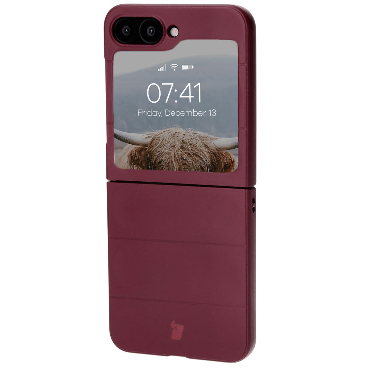 Robuste Handyhülle für Galaxy Z Flip7 FE / Z Flip6, Bizon Case Tur, Burgunderrot