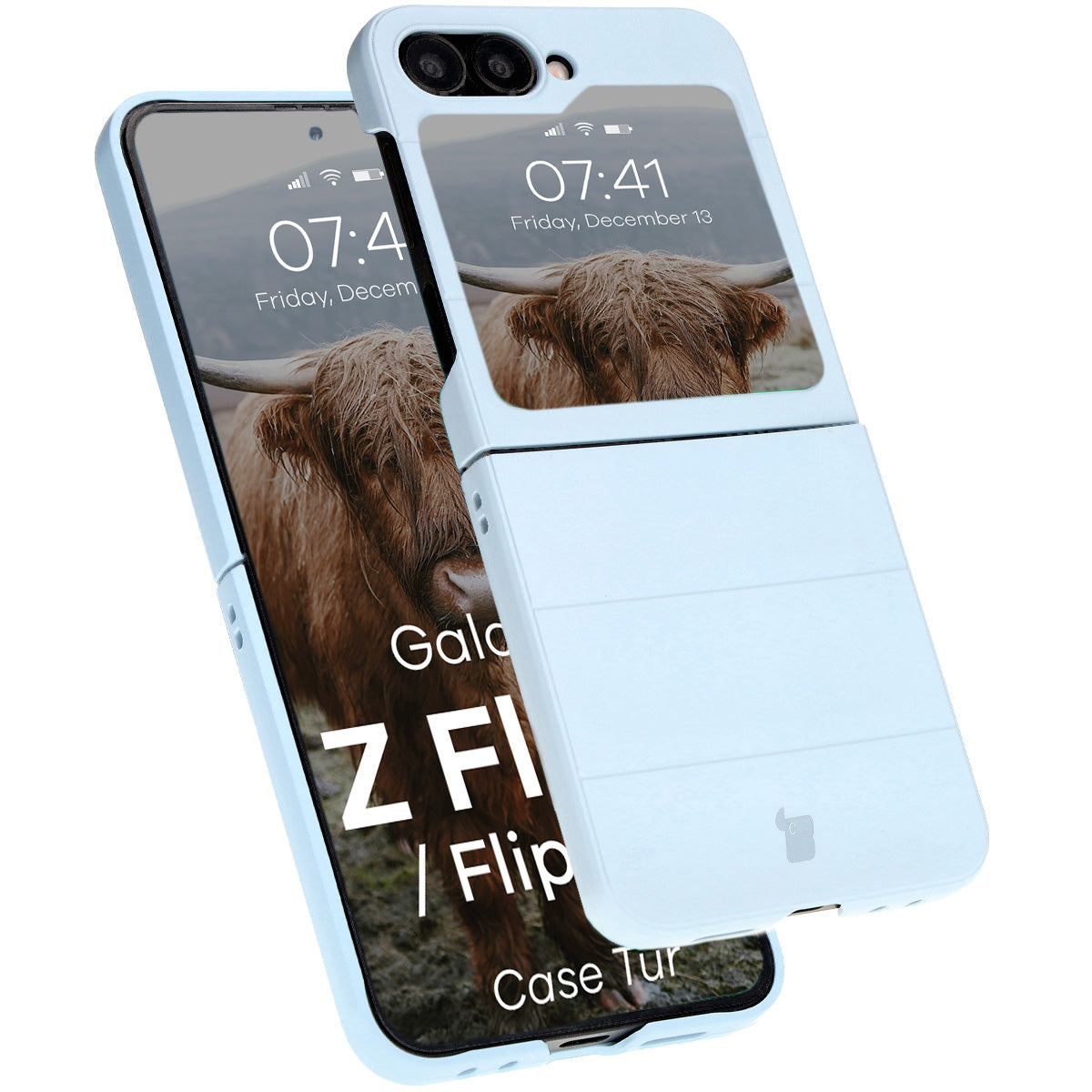 Robuste Handyhülle für Galaxy Z Flip7 FE / Z Flip6, Bizon Case Tur, Hellblau