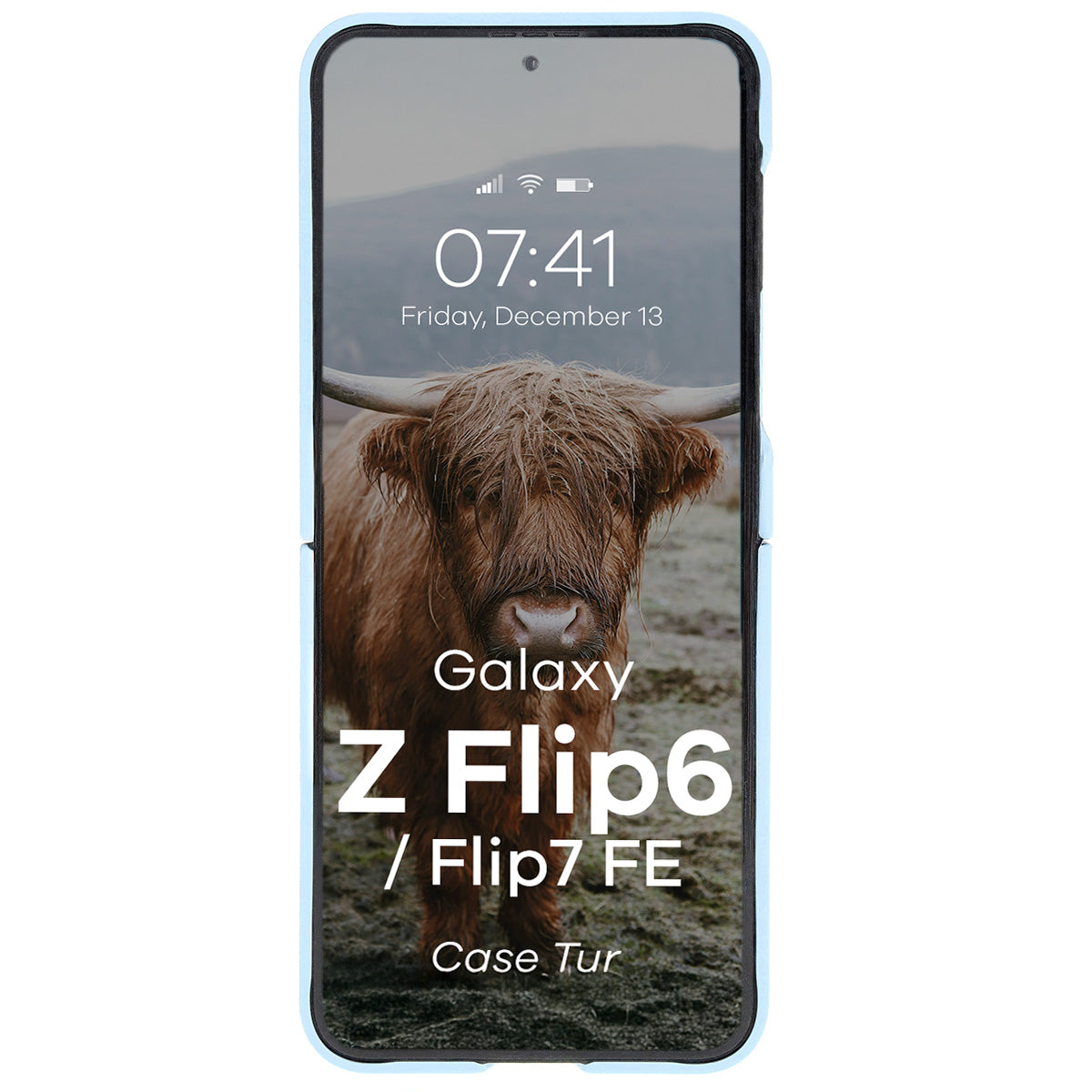 Robuste Handyhülle für Galaxy Z Flip7 FE / Z Flip6, Bizon Case Tur, Hellblau