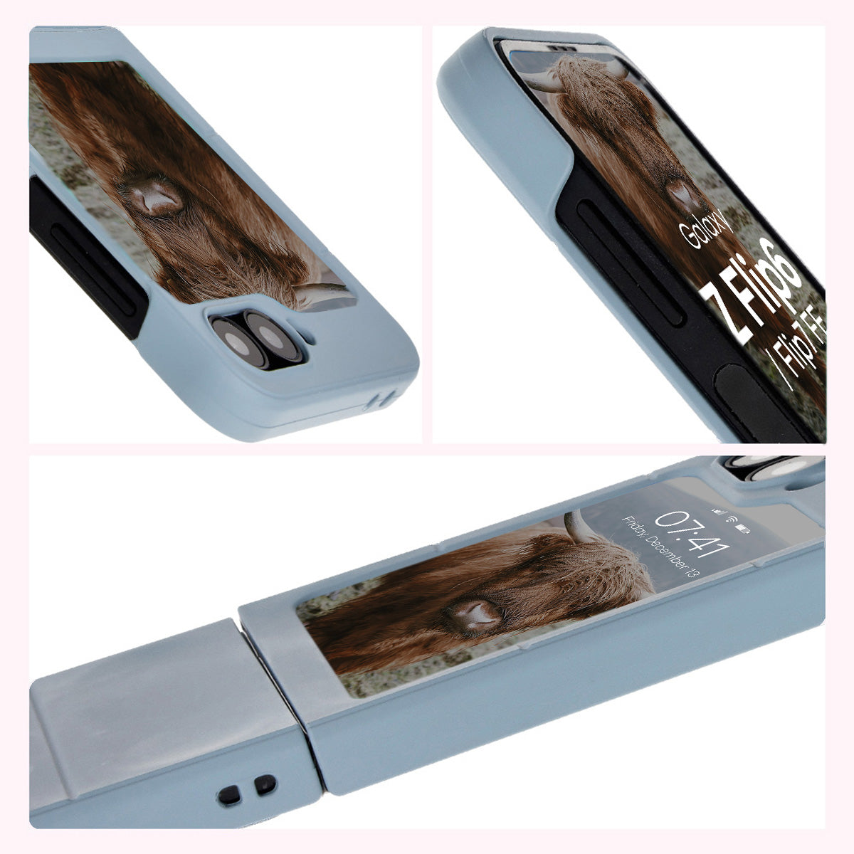 Robuste Handyhülle für Galaxy Z Flip7 FE / Z Flip6, Bizon Case Tur, Hellblau