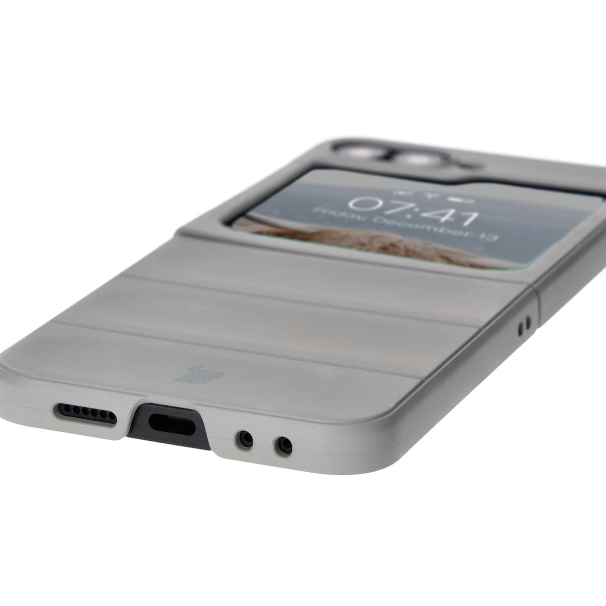 Robuste Handyhülle für Galaxy Z Flip7 FE / Z Flip6, Bizon Case Tur, Hellgrau