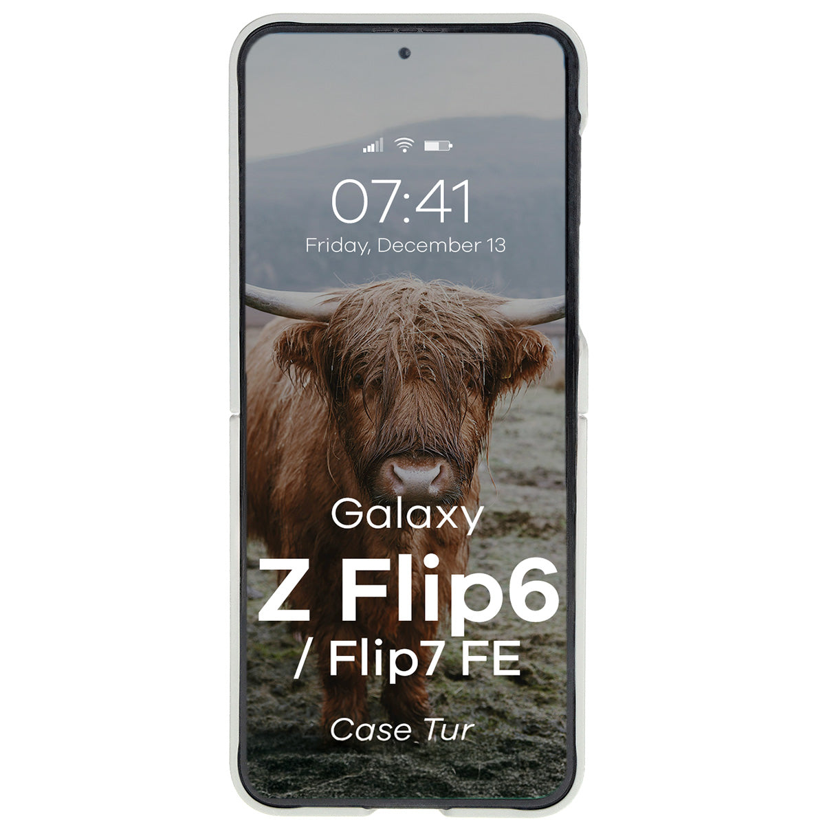 Robuste Handyhülle für Galaxy Z Flip7 FE / Z Flip6, Bizon Case Tur, Hellgrau