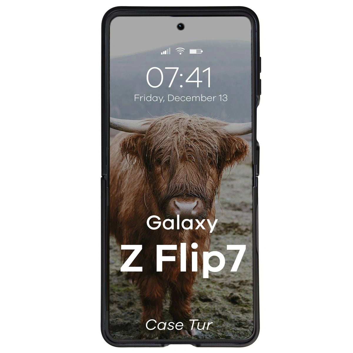 Robuste Handyhülle für Galaxy Z Flip7, Bizon Case Tur, Schwarz