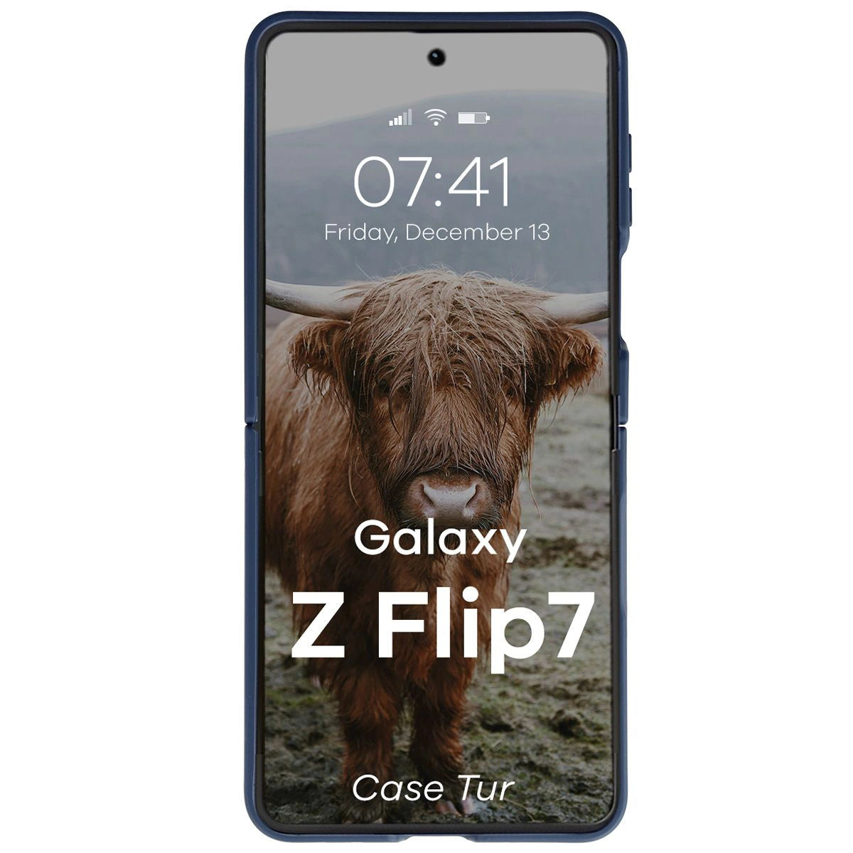 Robuste Handyhülle für Galaxy Z Flip7, Bizon Case Tur, Dunkelblau
