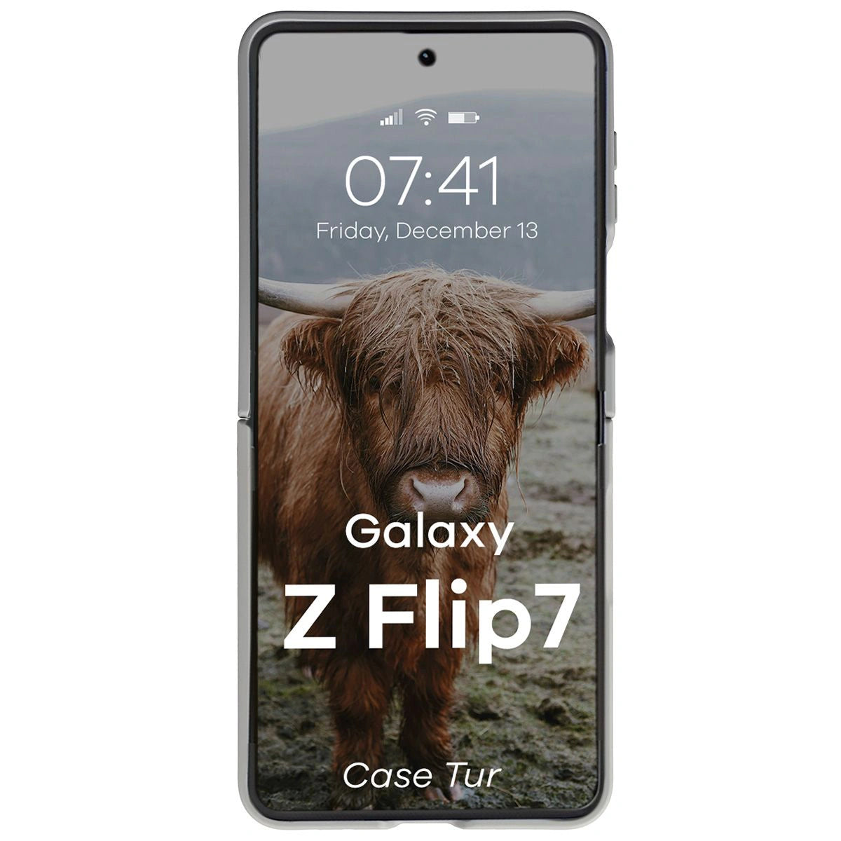Robuste Handyhülle für Galaxy Z Flip7, Bizon Case Tur, Hellgrau