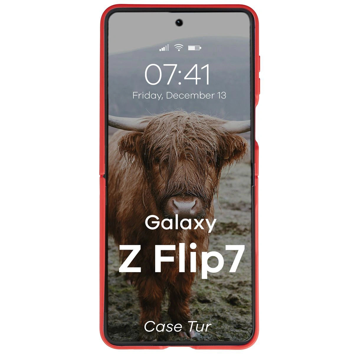 Robuste Handyhülle für Galaxy Z Flip7, Bizon Case Tur, Rot