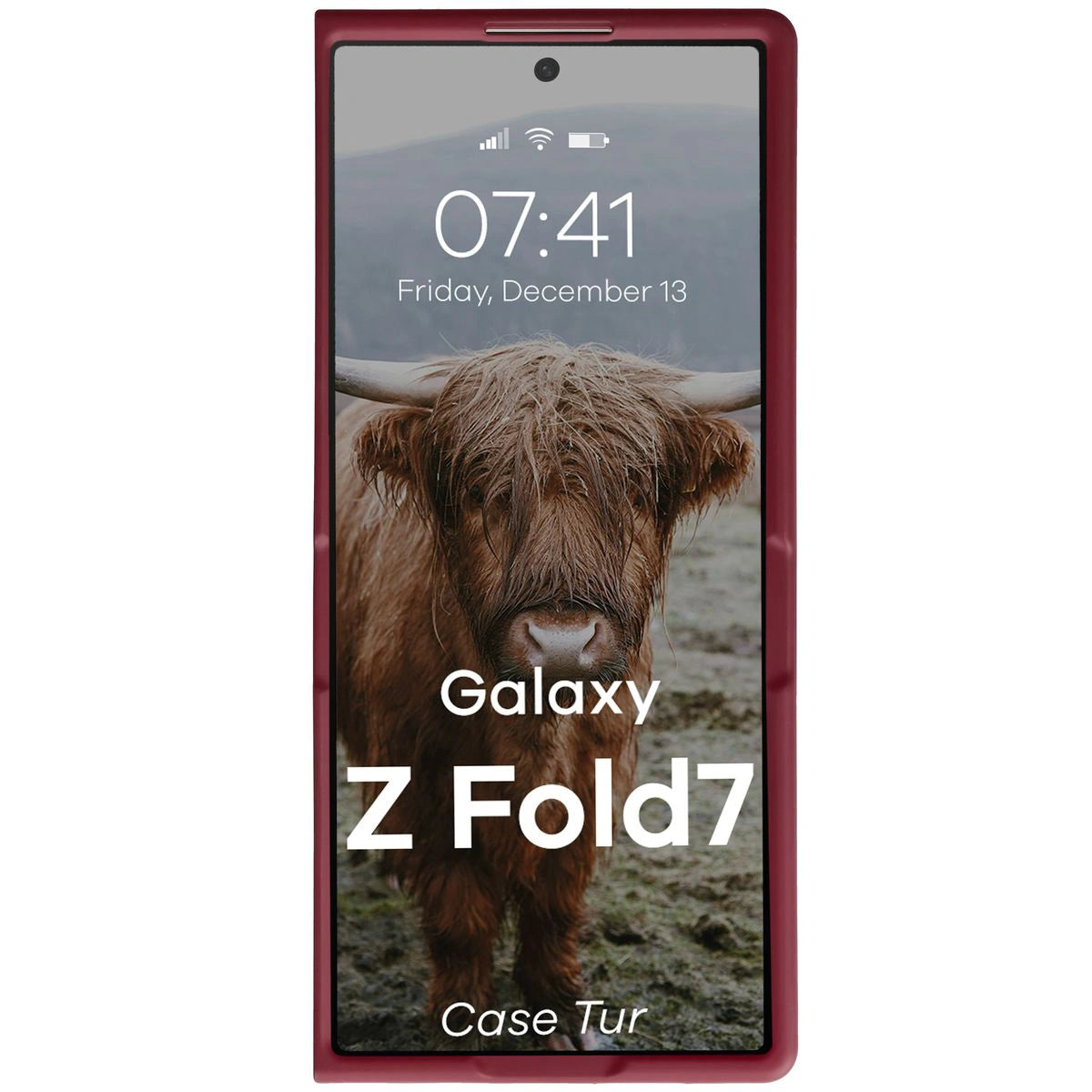Robuste Handyhülle für Galaxy Z Fold7, Bizon Case Tur, Burgunderrot