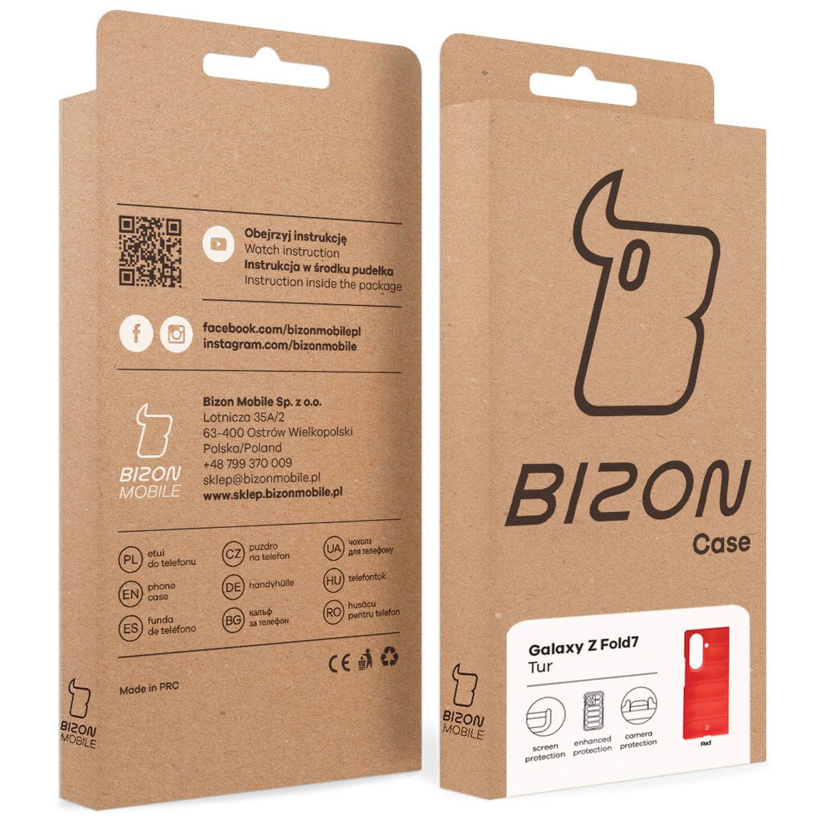 Robuste Handyhülle für Galaxy Z Fold7, Bizon Case Tur, Rot