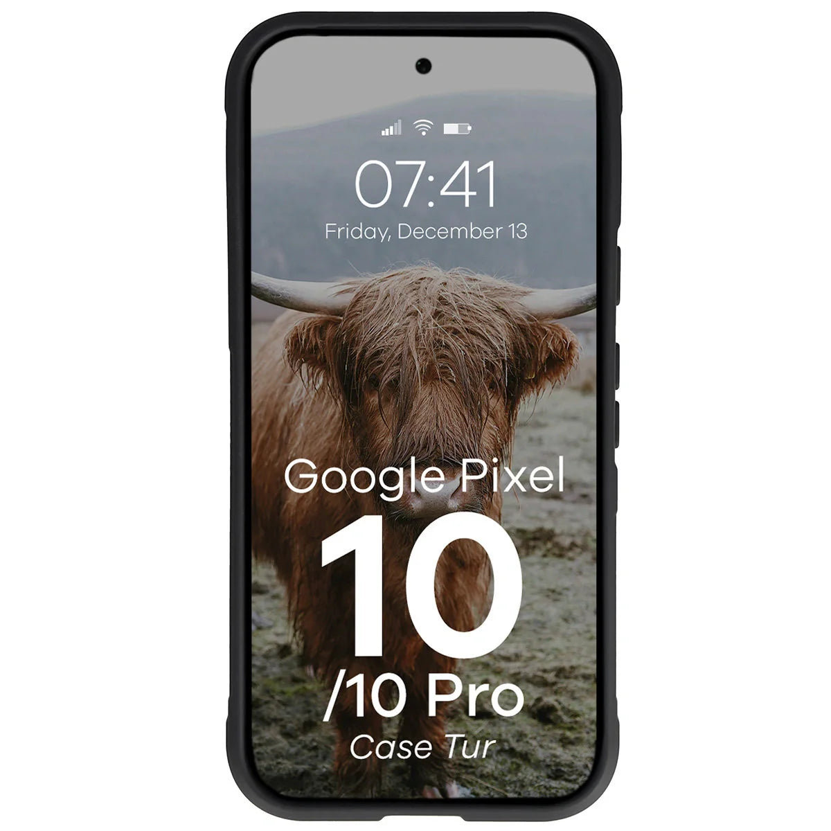 Robuste Handyhülle für Google Pixel 10 / 10 Pro, Bizon Case Tur, Schwarz
