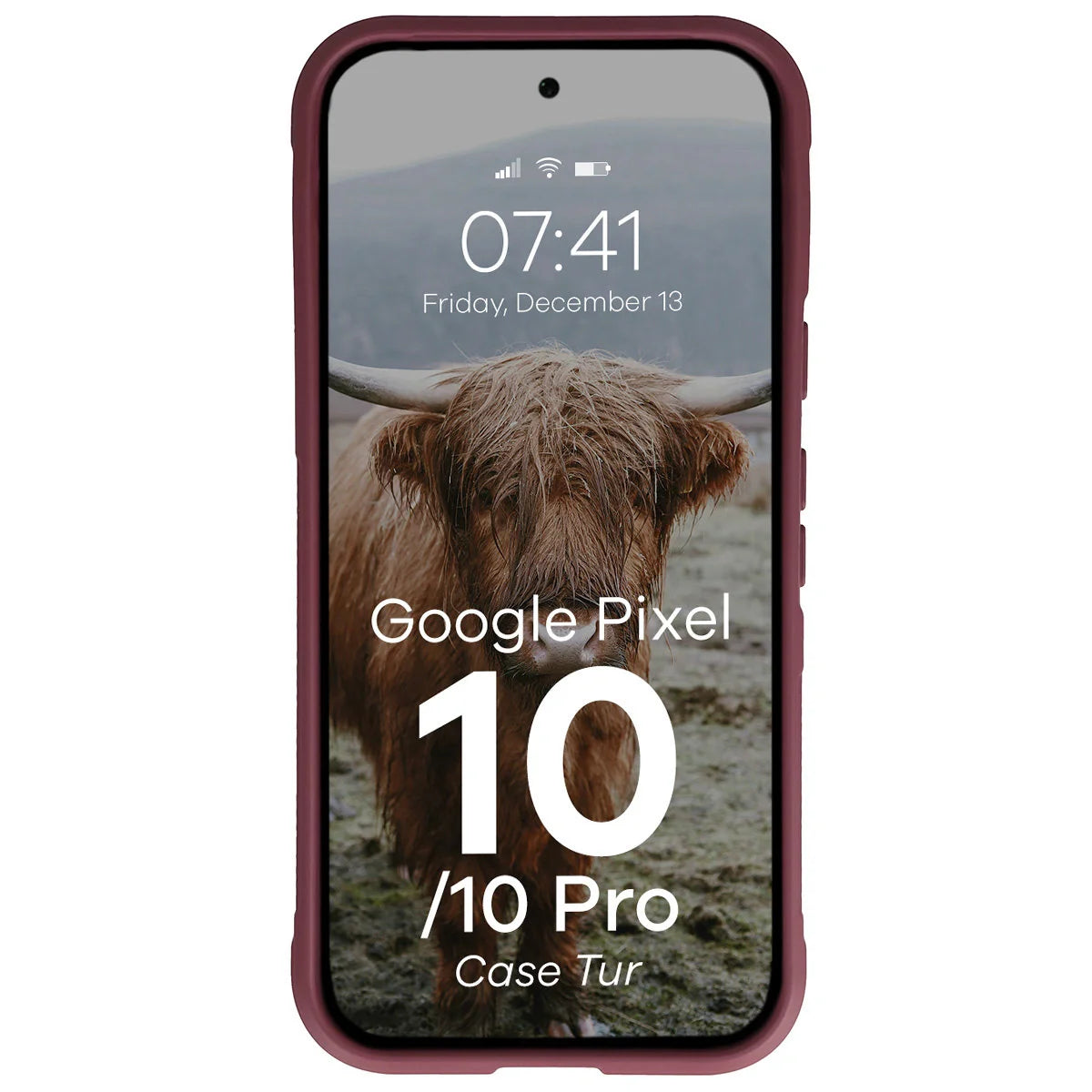 Robuste Handyhülle für Google Pixel 10 / 10 Pro, Bizon Case Tur, Burgunderrot